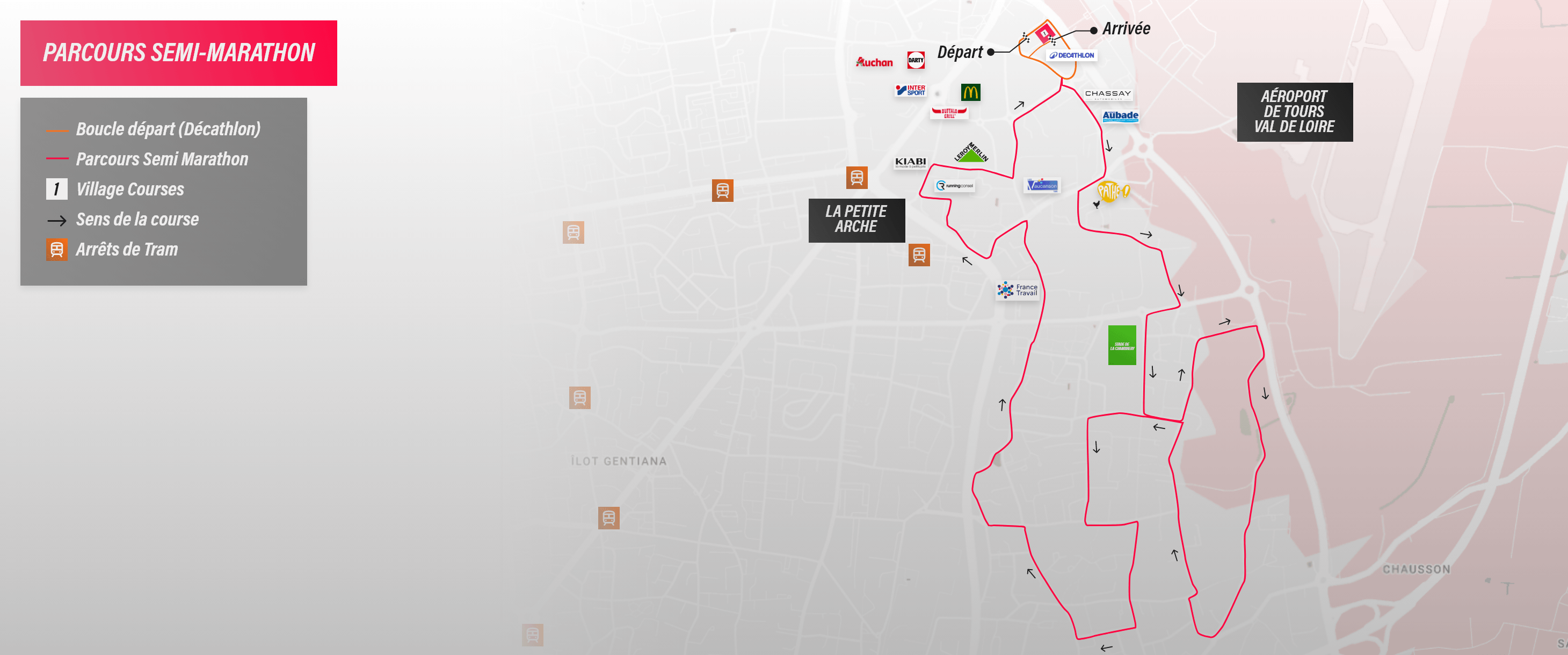 Plan du parcours Semi-Marathon